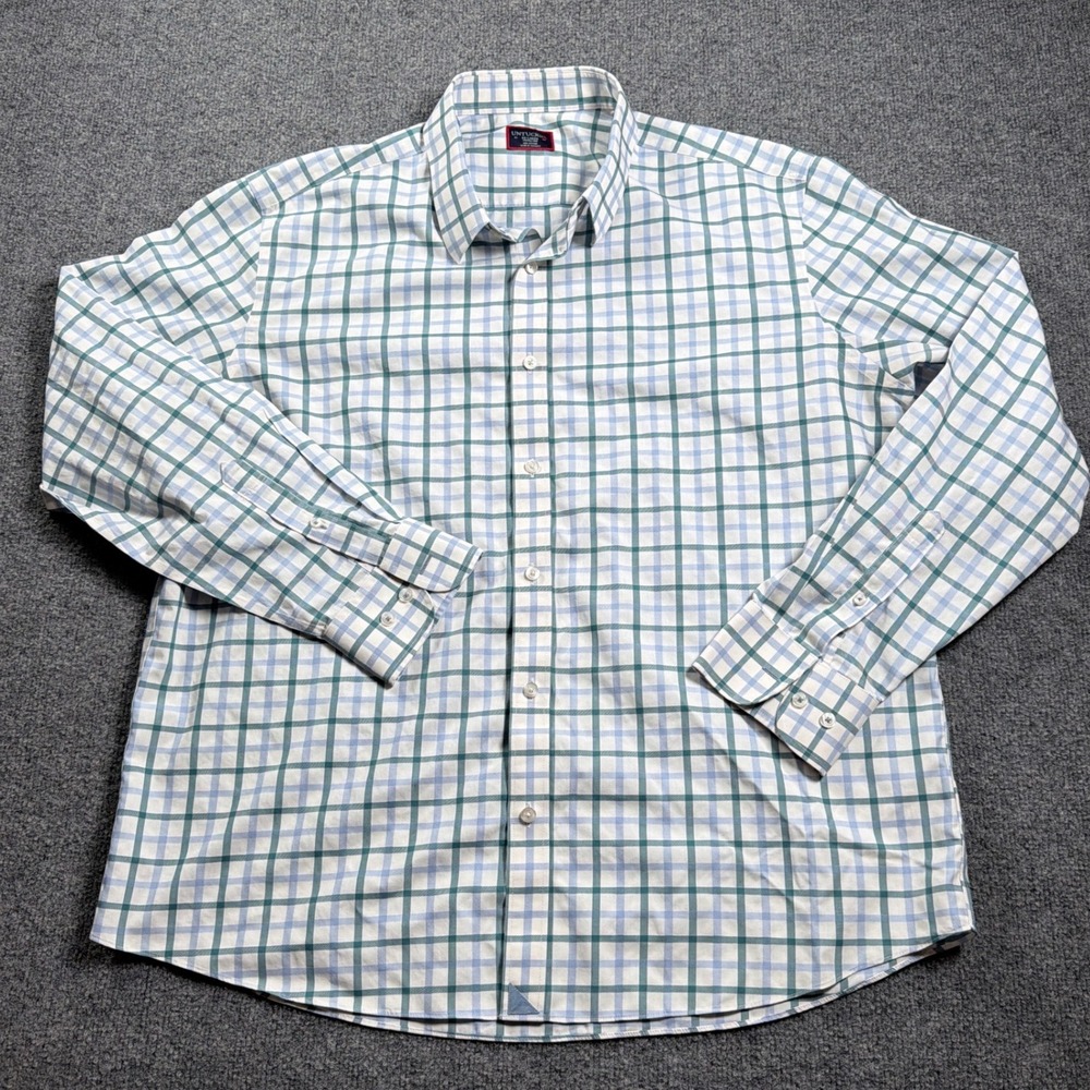 UNTUCKit Wrinkle Free Button Down Shirt Mens XXL Green Blue Plaid Cantabera WF